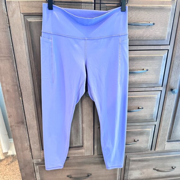 Athleta Pants - Athleta Transcend Stash Tight Leggings Purple Periwinkle L High Rise 7/8 Length